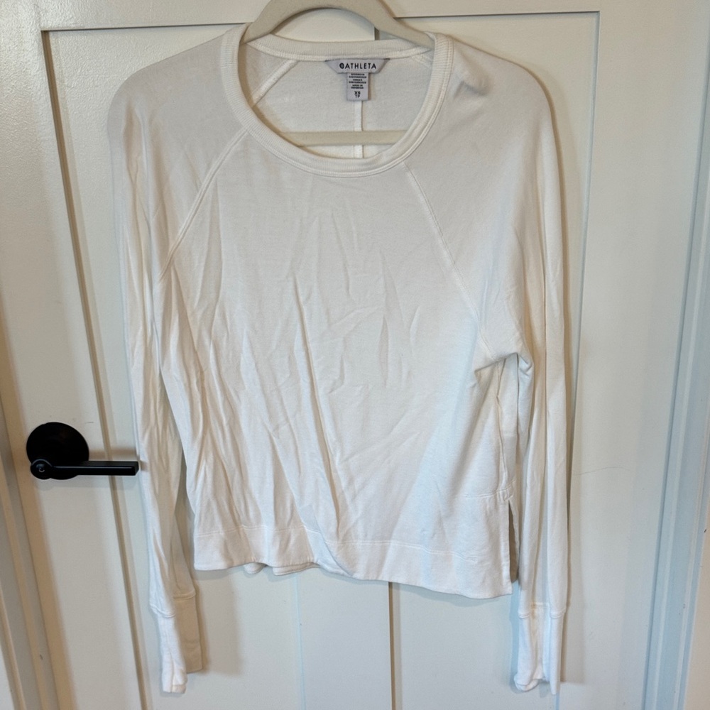 Athleta Women's Cream Long Sleeve Tee